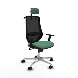 PIQUERAS Y CRESPO Silla de oficina Mardos con mecanismo Sincro Verde esmeralda y Negro