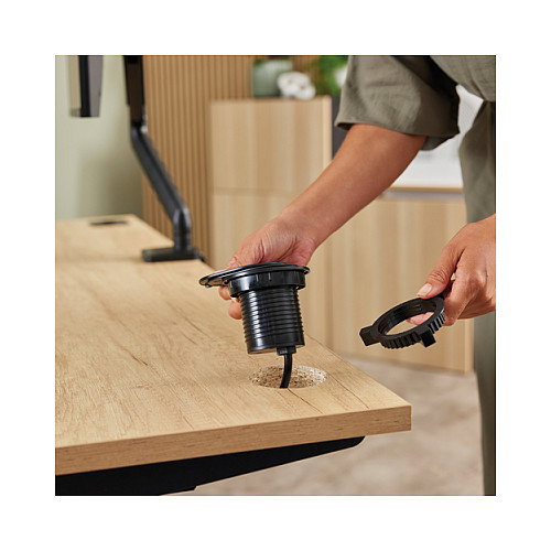 Fellowes Toma de Carga Empotrable con USB-A/C Negro
