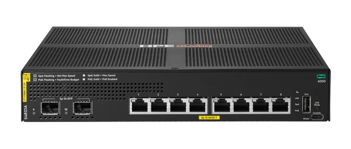 Aruba Networking CX 6000 8-puerto 10M/100M/1G PoE 2-puerto SFP 67W Aruba Networking CX 6000 8-puerto 10M/100M/1G PoE 2-puerto SFP 67W