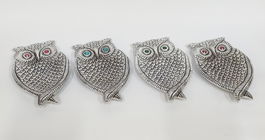 DKD Home Decor Soporte Incienso Indio Aluminio Acrilico Plateado (8 Unidades) 13 x 1 x 8 cm