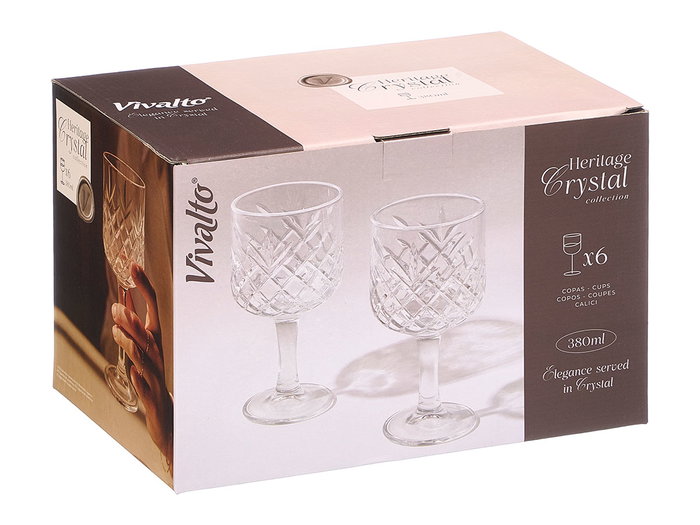 Vivalto Copa Troquelada 380 ml Transparente Vidrio 9x17x9 cm Apto Lavavajillas (Set de 24) Vivalto Copa Troquelada 380 ml Transparente Vidrio 9x17x9 cm Apto Lavavajillas (Set de 24)