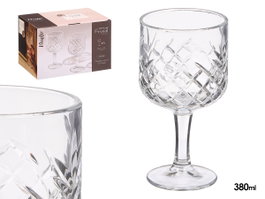 Vivalto Copa Troquelada 380 ml Transparente Vidrio 9x17x9 cm Apto Lavavajillas (Set de 24)