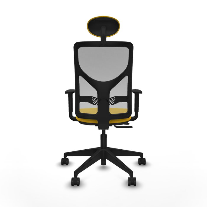 PIQUERAS Y CRESPO Silla de oficina Motilla con mecanismo Sincro/Traslack Amarillo y Gris