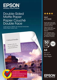 Epson Papel Mate Doble Cara (Double Sidez Matte Paper) A4, 178g.50 hojas