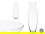 Giftdecor Jarron de Cristal Transparente Cuello Ancho 50 cm Alto x 15 cm Ancho x 15 cm Largo con Boca de 13 cm y Base de 11 cm