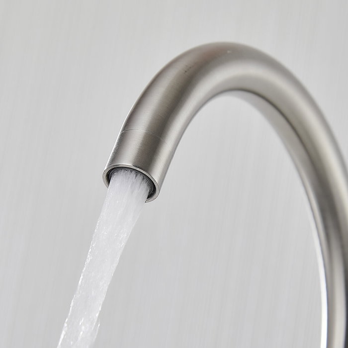 Grifo Monomando Fontastock Gris Acero Inoxidable Cerámico Aleación de Zinc Forma de C