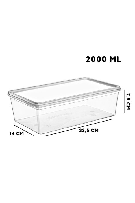Hermia KKDFR2000-20 Juego de 20 Cajas de Almacenamiento Transparentes 14 x 23.5 x 7.5 cm / 2000 ml Hermia KKDFR2000-20 Juego de 20 Cajas de Almacenamiento Transparentes 14 x 23.5 x 7.5 cm / 2000 ml