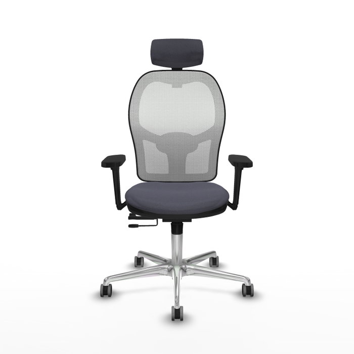 PIQUERAS Y CRESPO Silla de oficina Jorquera con mecanismo Sincro/Traslack, Gris oscuro y Blanco