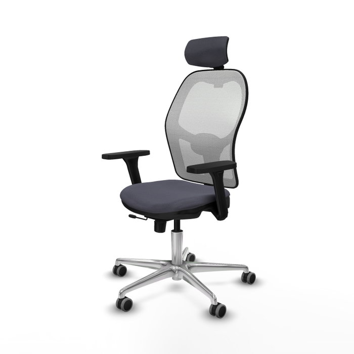 PIQUERAS Y CRESPO Silla de oficina Jorquera con mecanismo Sincro/Traslack, Gris oscuro y Blanco