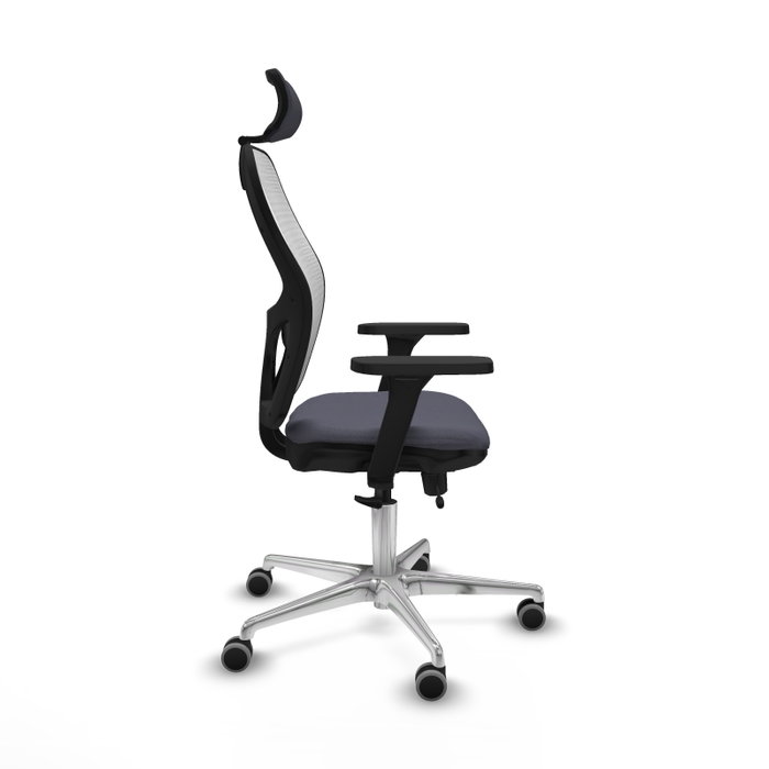 PIQUERAS Y CRESPO Silla de oficina Jorquera con mecanismo Sincro/Traslack, Gris oscuro y Blanco