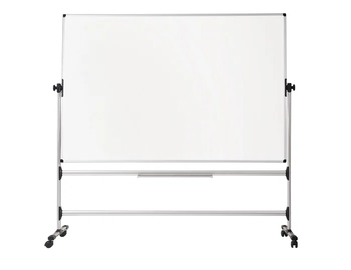 Bi-office Pizarra blanca de acero vitrificado volteable doble cara 120x150 cm