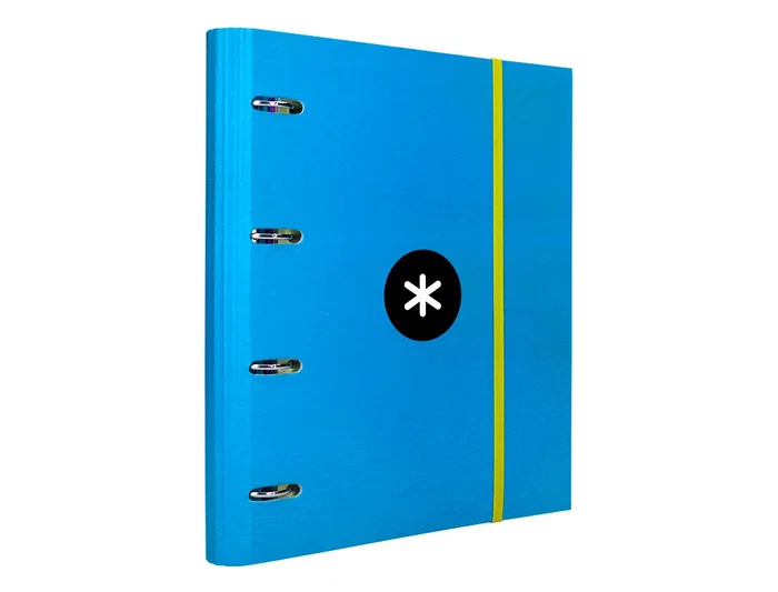 Antartik Carpeta con recambio a4 cuadro 5mm forrada 4 anillas 40mm redondas con solapa color azul Antartik Carpeta con recambio a4 cuadro 5mm forrada 4 anillas 40mm redondas con solapa color azul