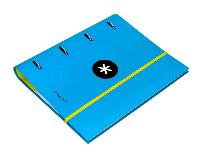 Antartik Carpeta con recambio a4 cuadro 5mm forrada 4 anillas 40mm redondas con solapa color azul Antartik Carpeta con recambio a4 cuadro 5mm forrada 4 anillas 40mm redondas con solapa color azul
