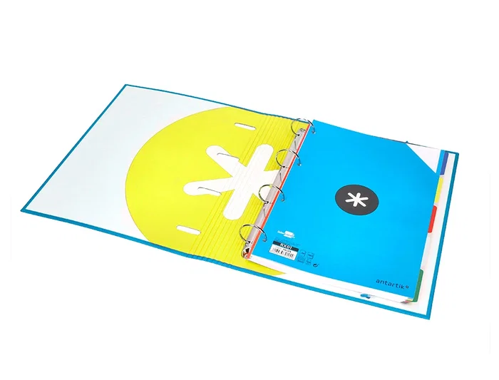 Antartik Carpeta con recambio a4 cuadro 5mm forrada 4 anillas 40mm redondas con solapa color azul Antartik Carpeta con recambio a4 cuadro 5mm forrada 4 anillas 40mm redondas con solapa color azul