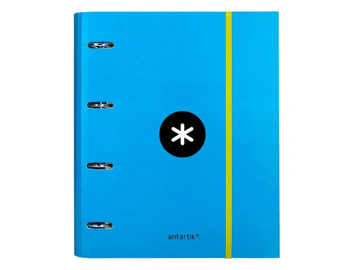 Antartik Carpeta con recambio a4 cuadro 5mm forrada 4 anillas 40mm redondas con solapa color azul Antartik Carpeta con recambio a4 cuadro 5mm forrada 4 anillas 40mm redondas con solapa color azul