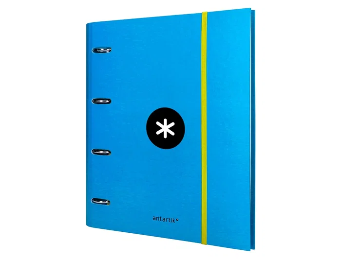 Antartik Carpeta con recambio a4 cuadro 5mm forrada 4 anillas 40mm redondas con solapa color azul Antartik Carpeta con recambio a4 cuadro 5mm forrada 4 anillas 40mm redondas con solapa color azul