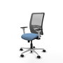 PIQUERAS Y CRESPO Silla de oficina Zulema con mecanismo Sincro, Azul cielo y Gris