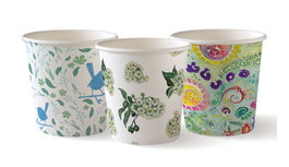 DUNI ART TAZA Multicolor Desechable Un Solo Uso, Capacidad 12 cl (0.12 L), Material Cartón/PLA, Dimensiones 63x63x64 mm