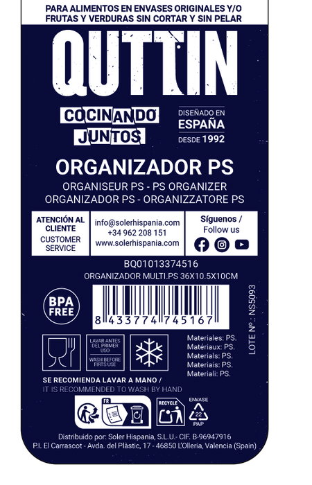 Quttin Organizador Multi.Ps 36x10.5x10cm Quttin Organizador Multi.Ps 36x10.5x10cm