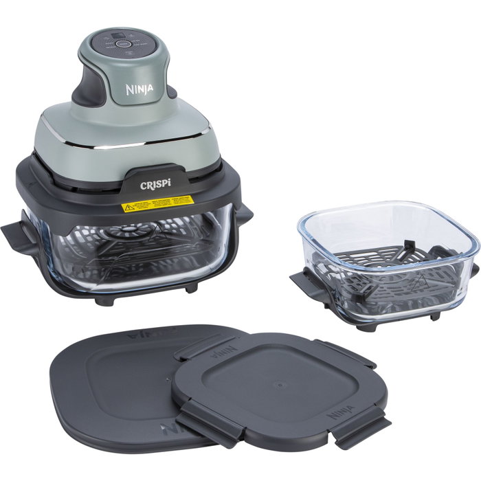 Ninja Crispi FN101EUSG Freidora de Aire con Recipientes de Vidrio, 1700 W, Salvia Ninja Crispi FN101EUSG Freidora de Aire con Recipientes de Vidrio, 1700 W, Salvia