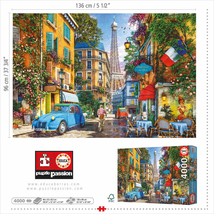 Educa Puzzle 4000 Piezas Calles De París 19284 Rompecabezas Adultos Colección Completa