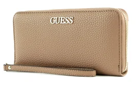 Guess Alby Cartera de tela con cremallera grande Beige para mujer