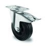 Rueda Industrial de Goma Negra con Placa y Freno 80Ø 20B0023