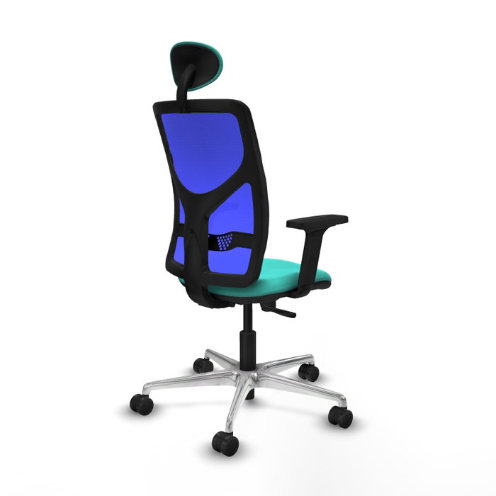 PIQUERAS Y CRESPO Silla de oficina Motilla con Mecanismo Sincro, Turquesa y Azul