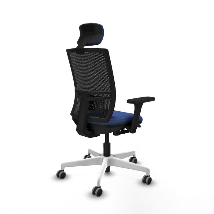 PIQUERAS Y CRESPO Silla de oficina Yunquera con mecanismo Sincro/Traslack, Azul marino y Negro