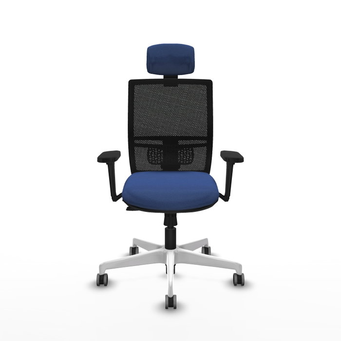 PIQUERAS Y CRESPO Silla de oficina Yunquera con mecanismo Sincro/Traslack, Azul marino y Negro