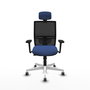 PIQUERAS Y CRESPO Silla de oficina Yunquera con mecanismo Sincro/Traslack, Azul marino y Negro