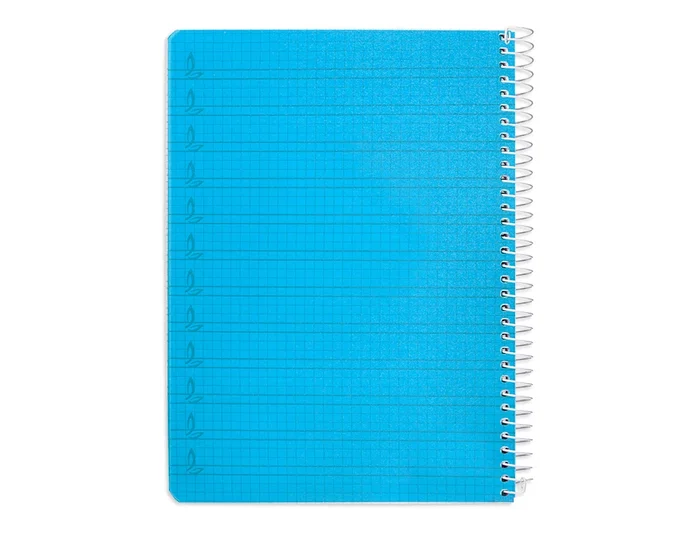 Liderpapel Cuaderno espiral A5 Pautaguía Tapa Plástico 80 Hojas 90gr Cuadro Pautado 4mm con Margen Color Azul