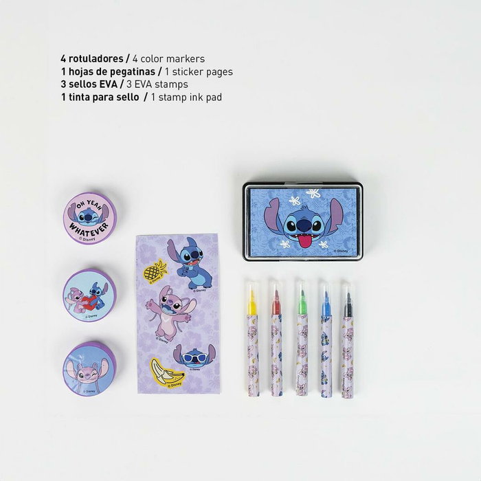 Set de Papelería Stitch Lila 11 Piezas Set de Papelería Stitch Lila 11 Piezas