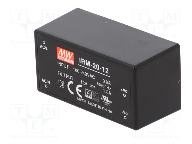 MEAN WELL IRM-20-12 Convertidor AC/DC 21,6W 12V DC