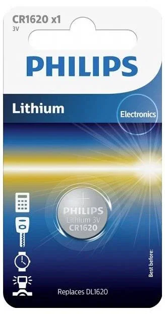 Philips Pila de Botón Litio CR1620 3V - Blister de 1 unidad