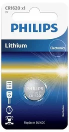 Philips Pila de Botón Litio CR1620 3V - Blister de 1 unidad