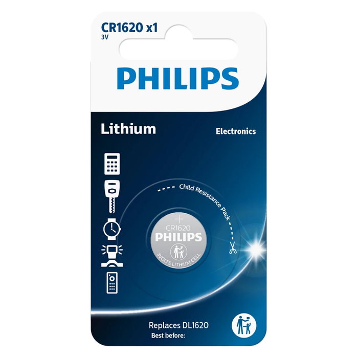 Philips Pila de Botón de Litio CR1620 3V