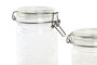 DKD Home Decor Set de 4 Botes de Cristal y Acero Inoxidable