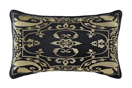 DKD Home Decor Cojín de Poliéster Negro con Bordado
