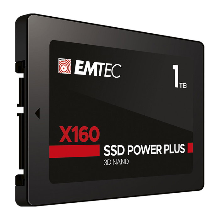 EMTEC X160 SSD Interno 2.5" SATA III 1TB, 520 MB/s Lectura, 500 MB/s Escritura, QLC 3D NAND, para PC y Ordenador Portátil