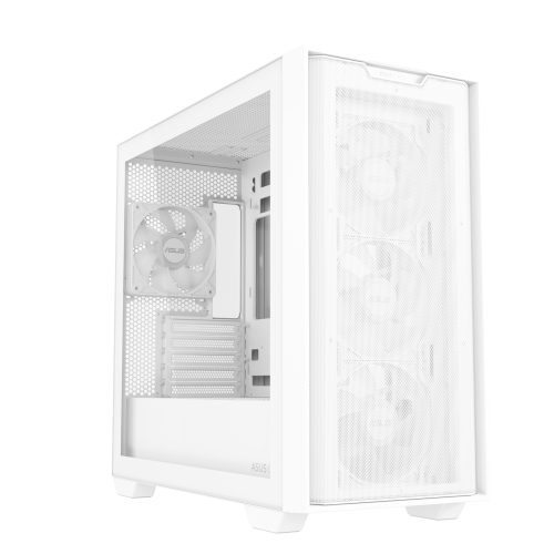 ASUS A21 PLUS - Torre de PC Blanco, Compatible con micro ATX/Mini-ITX, Incluye 4 Ventiladores, Hasta 360mm Radiador, Ref. 90DC00H3-B19000
