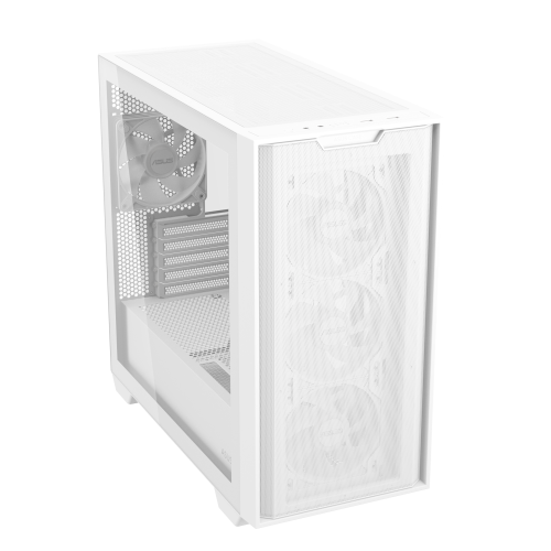 ASUS A21 PLUS - Torre de PC Blanco, Compatible con micro ATX/Mini-ITX, Incluye 4 Ventiladores, Hasta 360mm Radiador, Ref. 90DC00H3-B19000