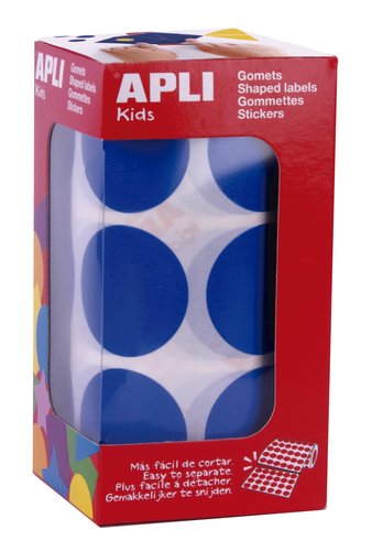 Apli Gomets Redondos 33mm Azul - Rollo de 708 Unidades Apli Gomets Redondos 33mm Azul - Rollo de 708 Unidades