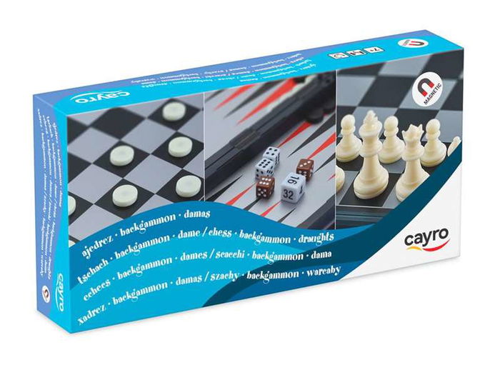 Cayro Juego Ajedrez Damas Backgammon Magnético 25x12.5x4 Cayro Juego Ajedrez Damas Backgammon Magnético 25x12.5x4