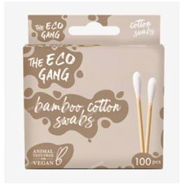 THE ECO GANG Bastoncillos Oidos 100Ud Bambú Algodón Sostenible Vegano Cruelty-Free Envase Sostenible