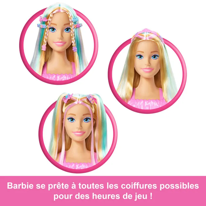 Mattel Barbie Busto Fashionista Rubia con accesorios