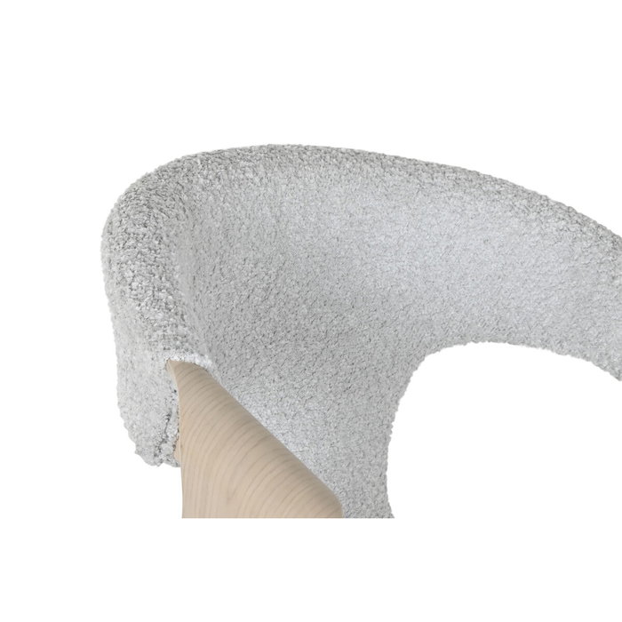 DKD Home Decor Taburete de Madera y Poliéster Gris