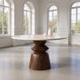 Mesa Comedor Mármol/Madera Salón 120 X 120 X 76 cm
