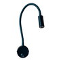 Cristalrecord Clasic Aplique LED de Pared 3W, Luz Blanca Fría 4000K 450lm, Flexible y Focalizado para Cabecero Cama o Lectura, Color Negro, 35 x 6.3 cm