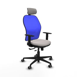 PIQUERAS Y CRESPO Silla de oficina Jorquera con mecanismo Sincro/Traslack Blanco/Azul